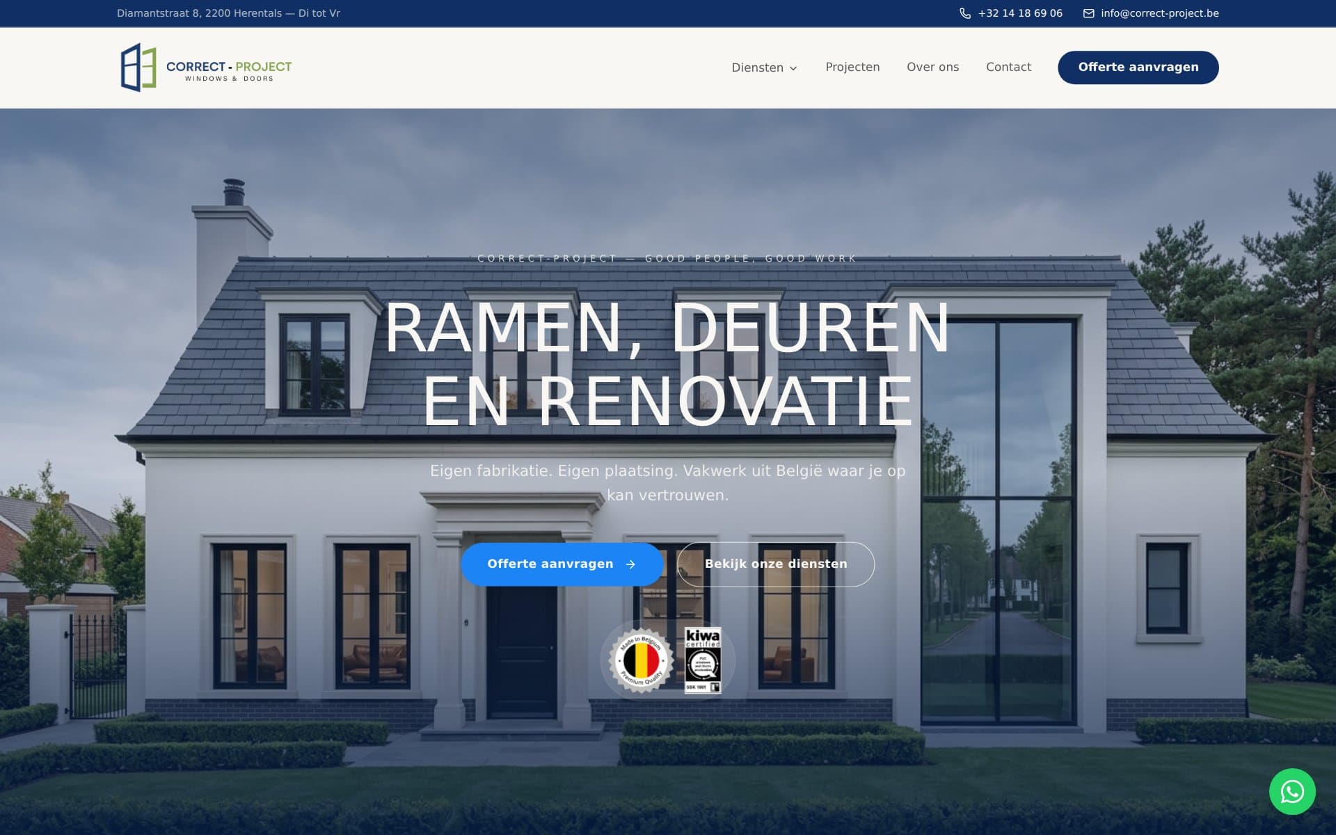 De website van Correct Project