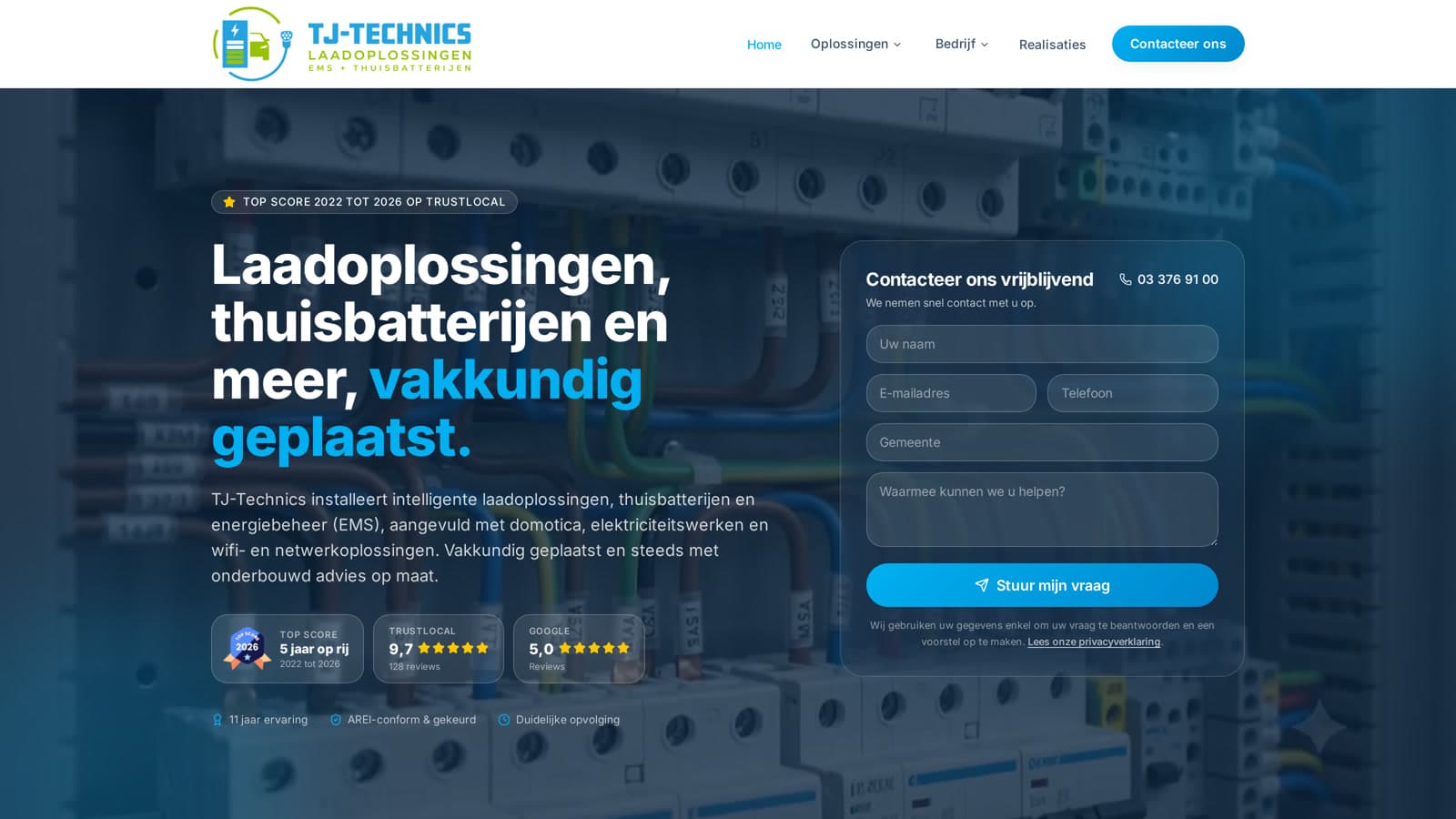 De website van TJ-Technics
